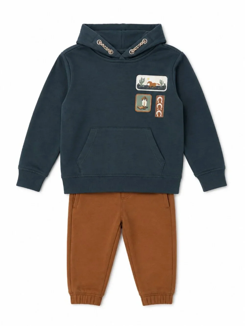 NWT Tommy Bahama Toddler Boy 2 Piece Outfit Set Size 3T Blue Hoodie Brown Jogger